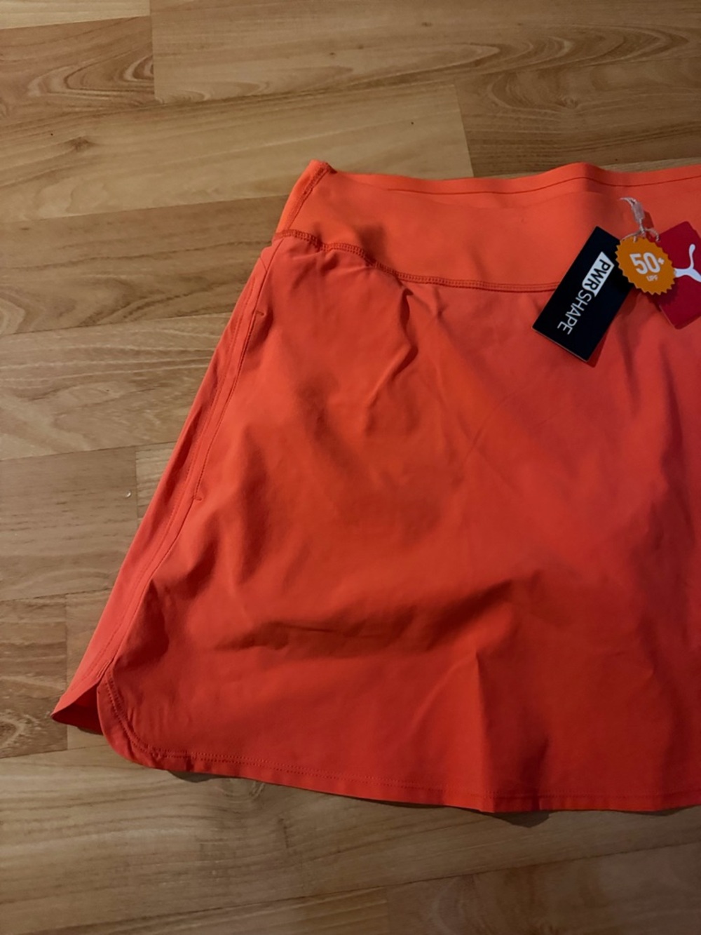 Puma NWT women’s “PWRShape” solid color skirt skort coral orange size large - Picture 4 of 7